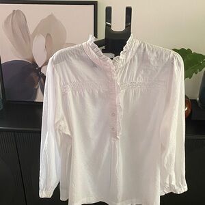 Lane Bryant White Ruffled Blouse